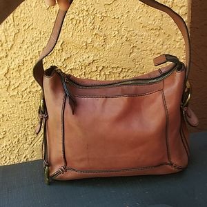 vintage leather fossil lg baggett great condition